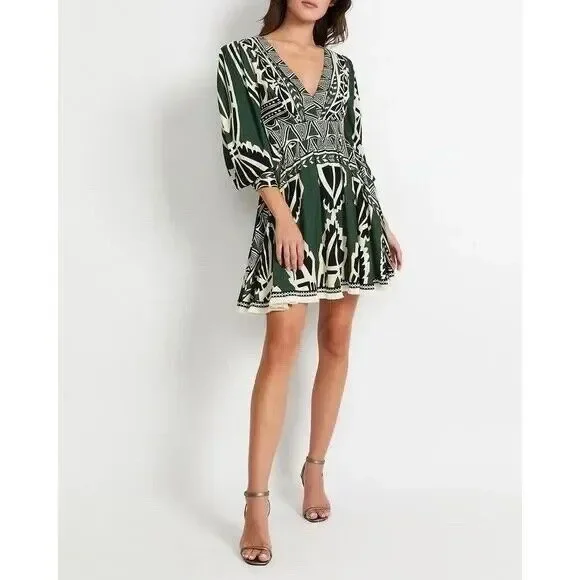 green emerald velvet dress SAMBA FRINGE CUT OUT MINI DRESS